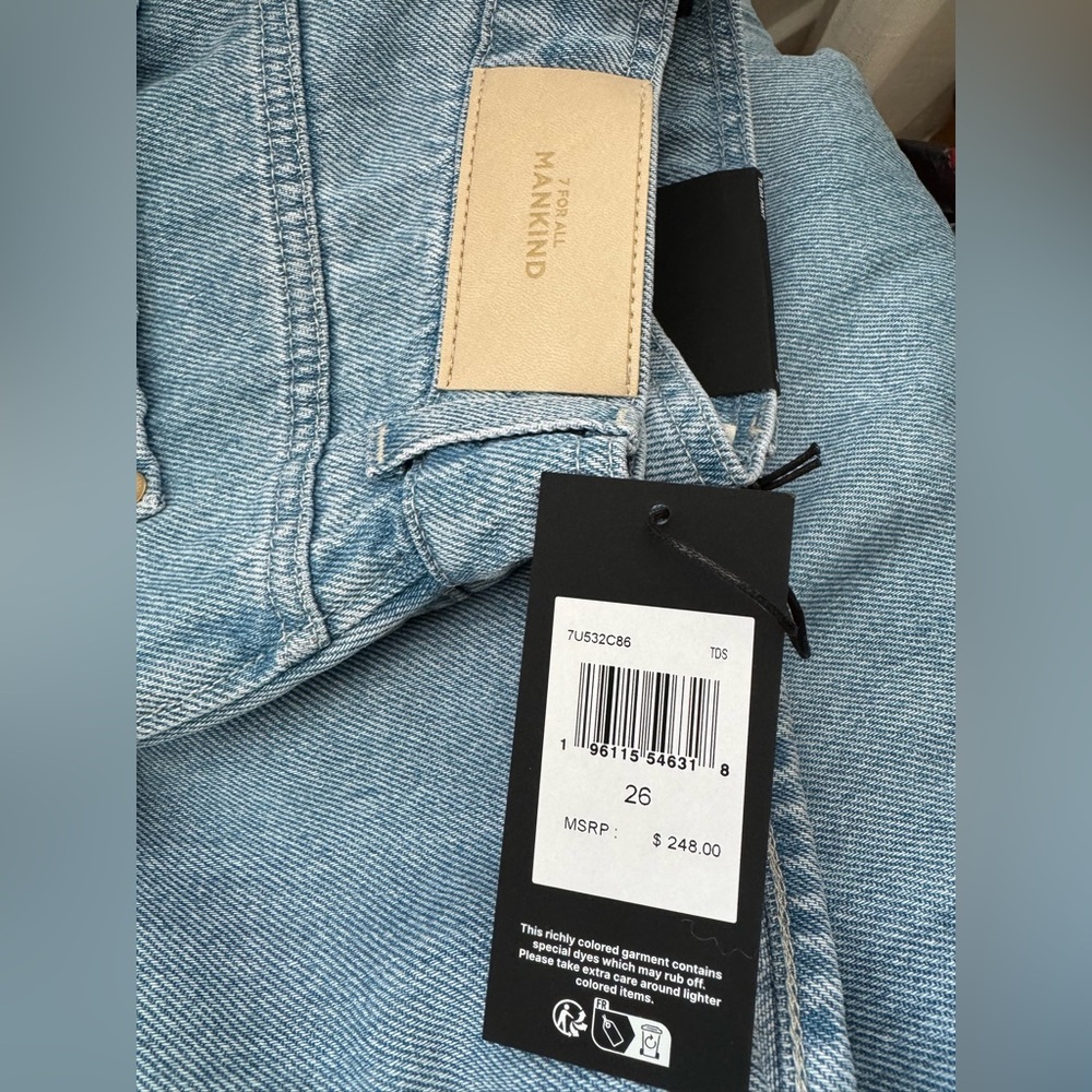 7 For All Mankind TILDA PANT in Denim Lustre Size 26 NWT Baggy - Picture 2 of 7